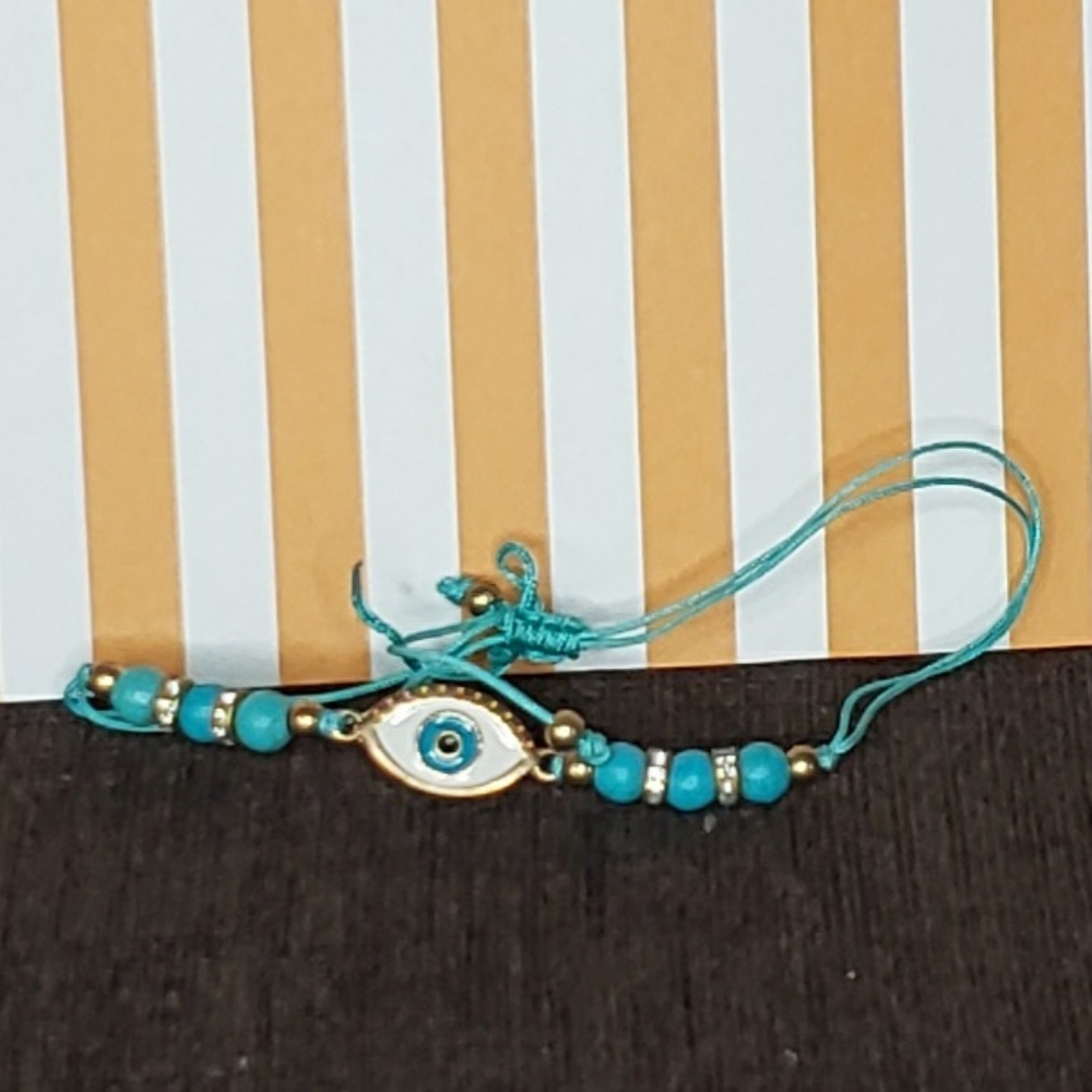 Evil Eye Turquoise Cord Bracelet